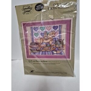 Something Special Counted Cross Stitch  QuiltAnd Rocking Horse 18 X 14 Finished